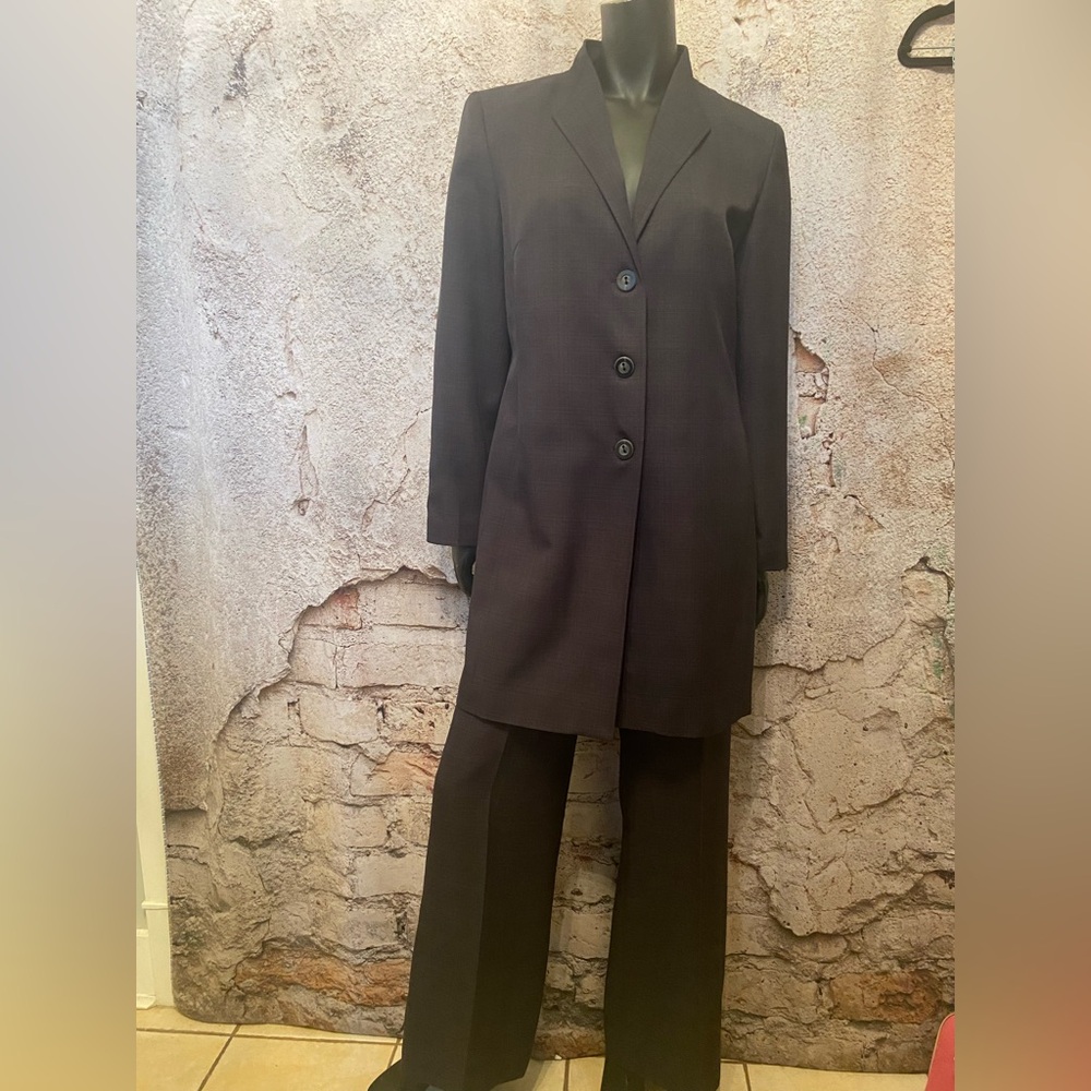 Signature by Larry Levine Deep Navy Stripe Pantsuit